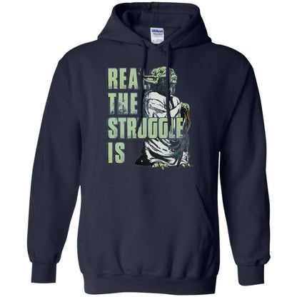 Film T-shirt Star Wars Yoda Real The Struggle Is Graphic Navy