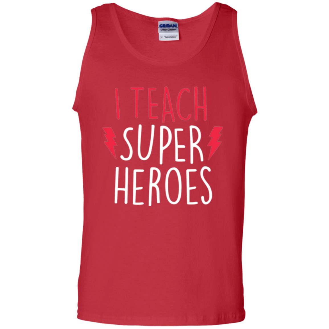 Cute Teacher T-shirt I Teach Super Heroes Red