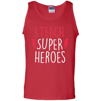 Cute Teacher T-shirt I Teach Super Heroes Red