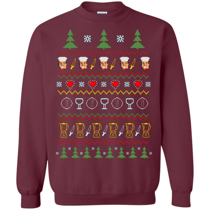 Chef Christmas X-mas Gift Shirt For Cooking Lovers Maroon