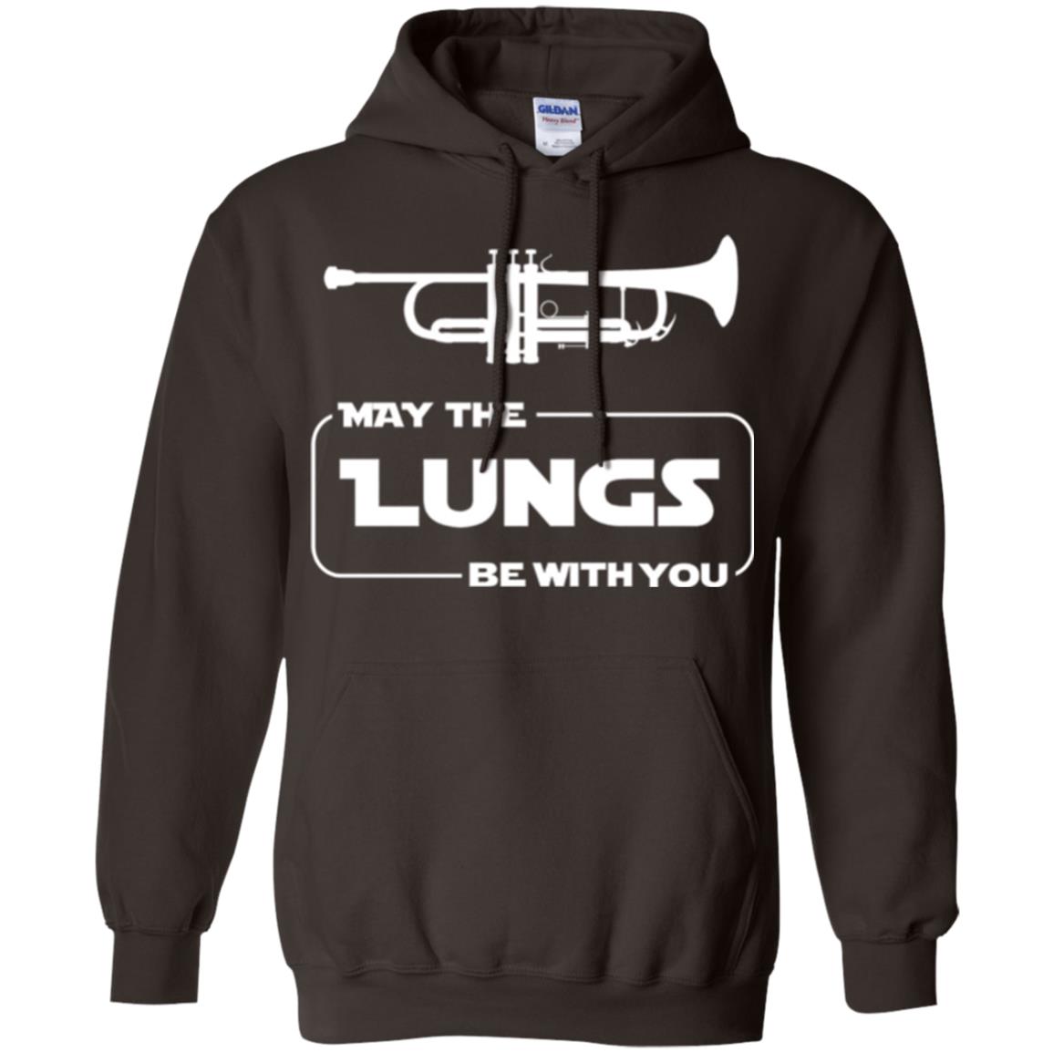 Funny Trumpet Player T-shirt May The Lungs Be With You Dark Chocolate