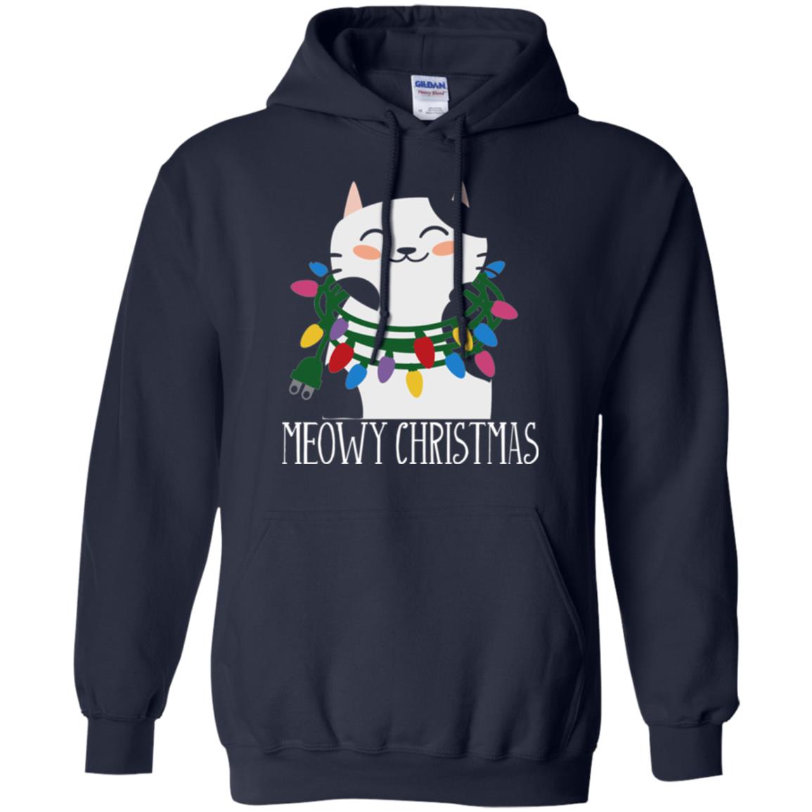 Meowy Christmas Holiday T-shirt Navy