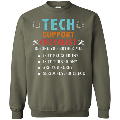 Tech Support Checklist Before You Bother Me Shirt Military Green