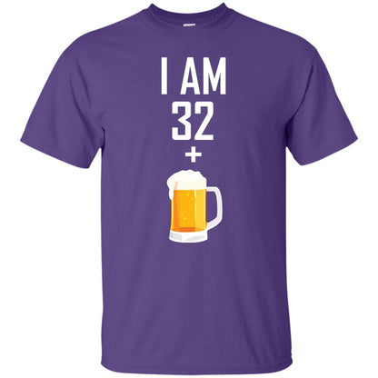 I Am 32 Plus 1 Beer 33th Birthday T-shirt Purple