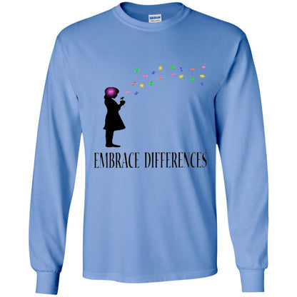 Autism Awareness T-shirt Embrace Differences T-shirt Carolina Blue