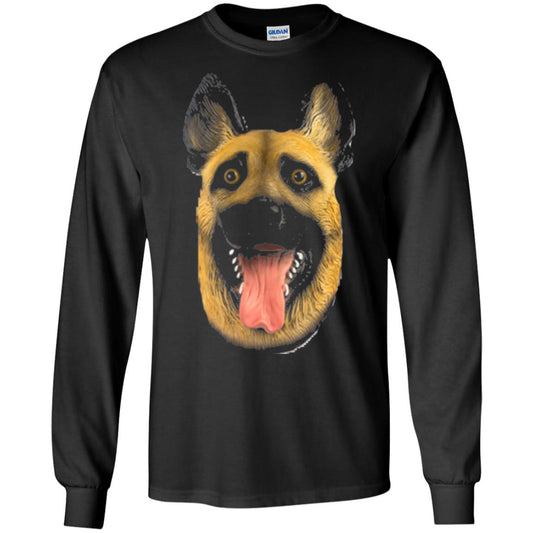 Dog Lover T-shirt Creepy Dog Head T-shirt Black