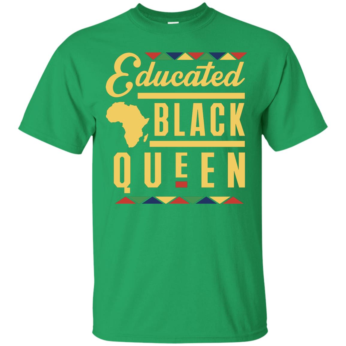 African American T-shirt Educated Black Queen Irish Green
