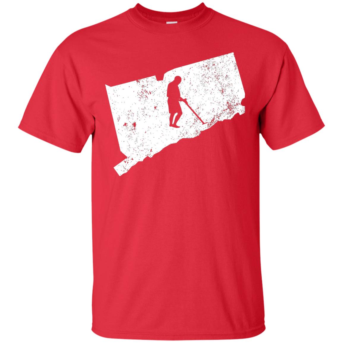 Connecticut Metal Detector Shirt Geocaching Swag Red