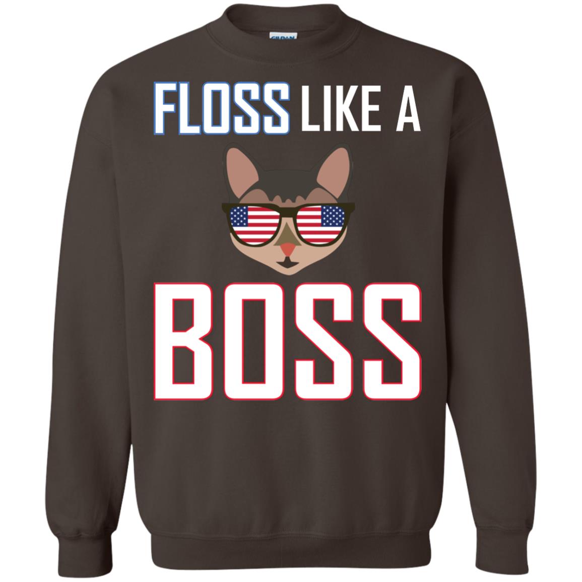 Floss Like A Boss Cat Shirt Dark Chocolate