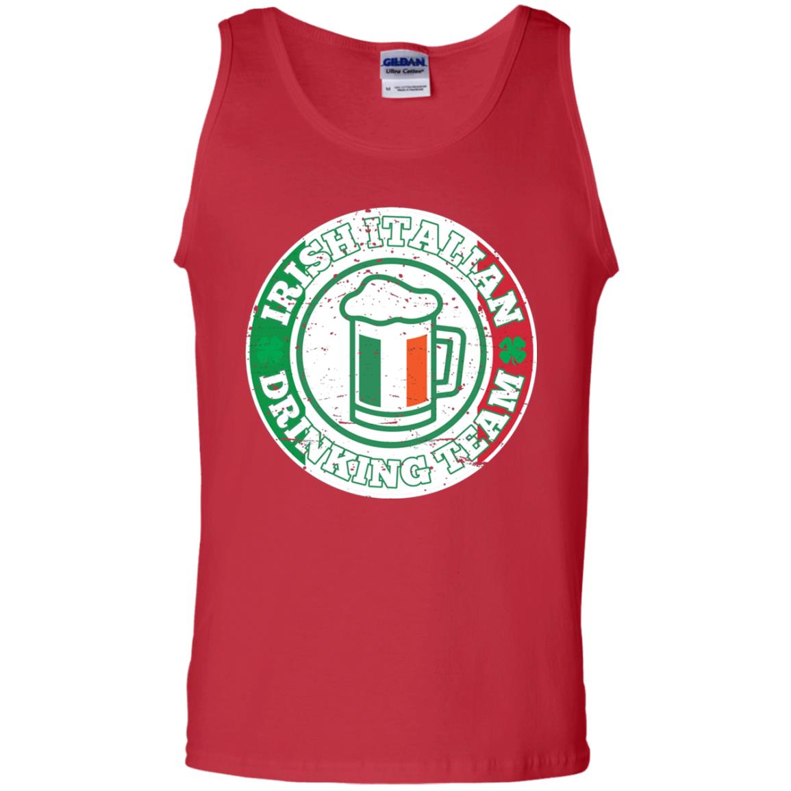Irish Italian Drinking Team Italy Flag St Patrick_s Day T-shirt Red
