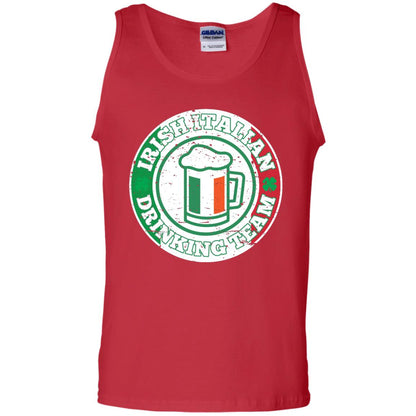 Irish Italian Drinking Team Italy Flag St Patrick_s Day T-shirt Red