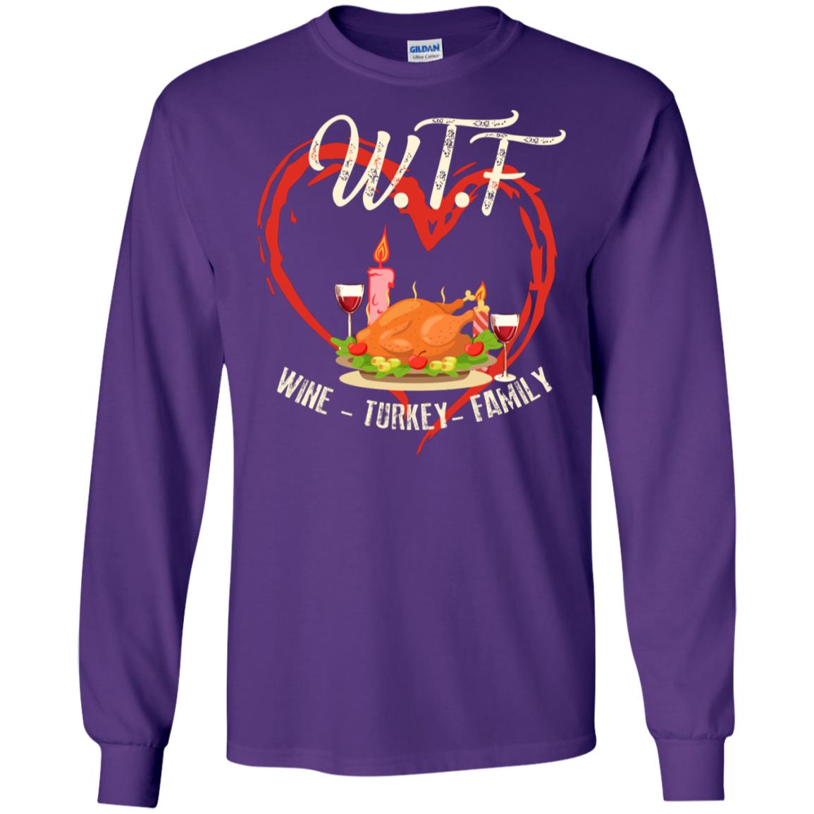 Turkey Wine Family Thanksgiving Drinking Gift Shirt For Family Purple