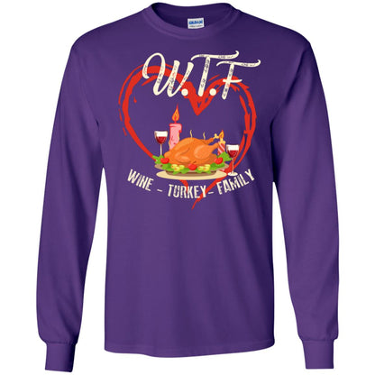 Turkey Wine Family Thanksgiving Drinking Gift Shirt For Family Purple