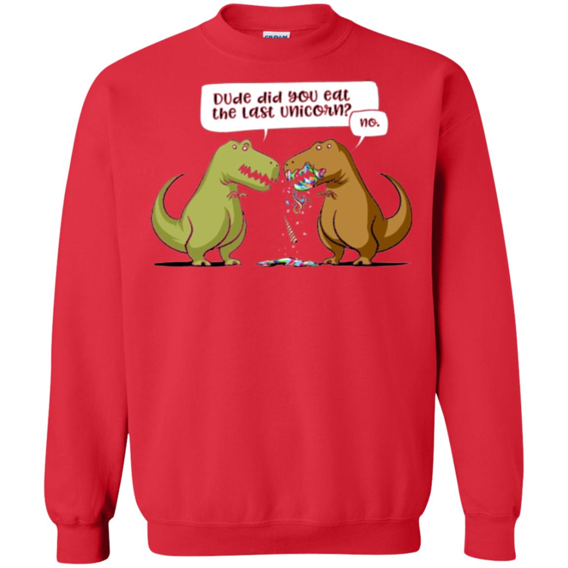 Dinosaur T-shirt Dude Did You Eat The Last Unicorn Red