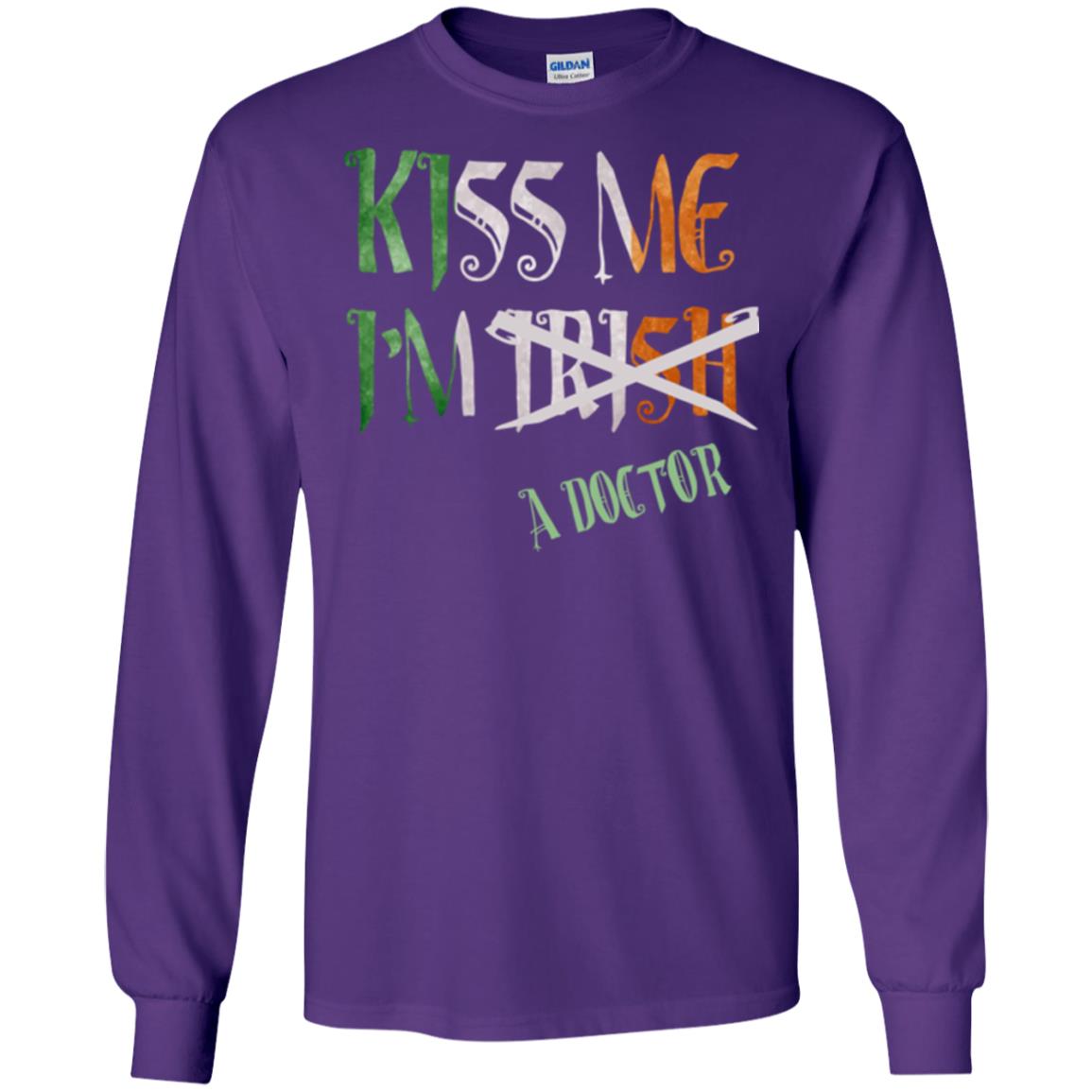 Saint Patrick's Day T-shirt Kiss Me I'm Irish A Doctor Purple