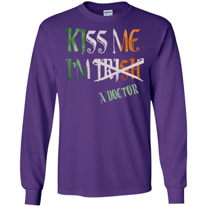 Saint Patrick's Day T-shirt Kiss Me I'm Irish A Doctor Purple