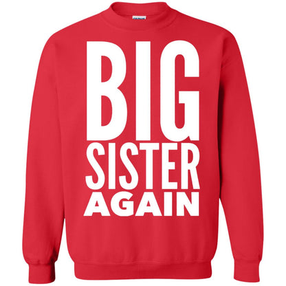 Big Sister Again Sibling Family T-shirt Red
