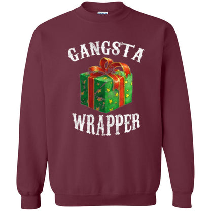 Christmas T-shirt Gangsta Wrapper Novelty Maroon