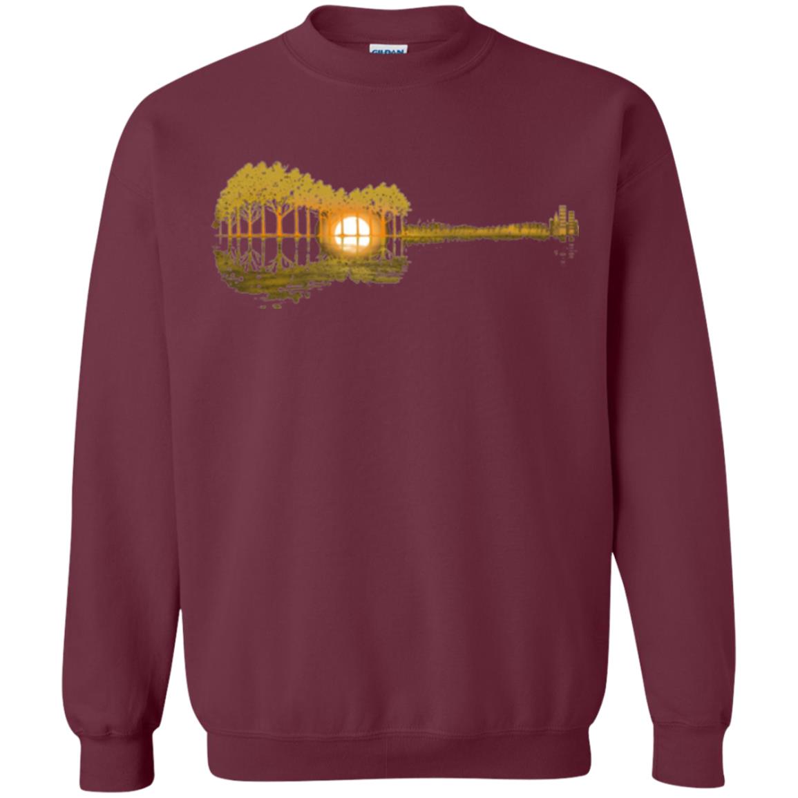 Guitar Lovers T-shirt Guitar Lake Shadow Maroon