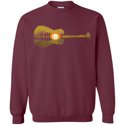 Guitar Lovers T-shirt Guitar Lake Shadow Maroon