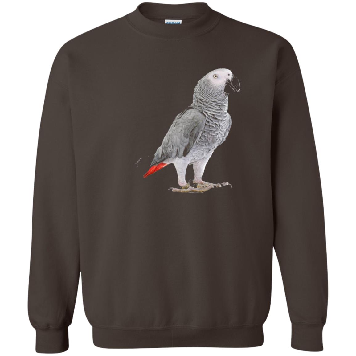 Funny African Grey Parrot Bird T-shirt Dark Chocolate