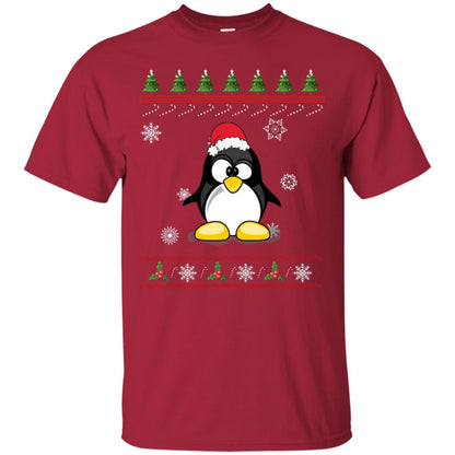 Penguin With Santa Hat Merry X-mas Ugly Christmas Gift Shirt For Mens Womens Kids Cardinal