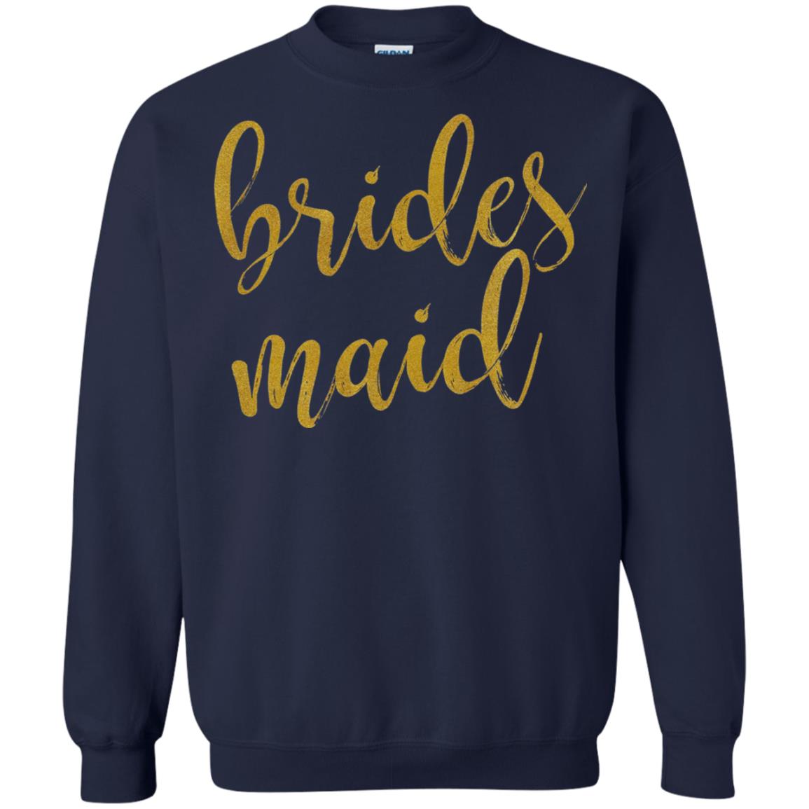 Bridesmaid Gold Glitter Bridal Shower T-shirt Navy