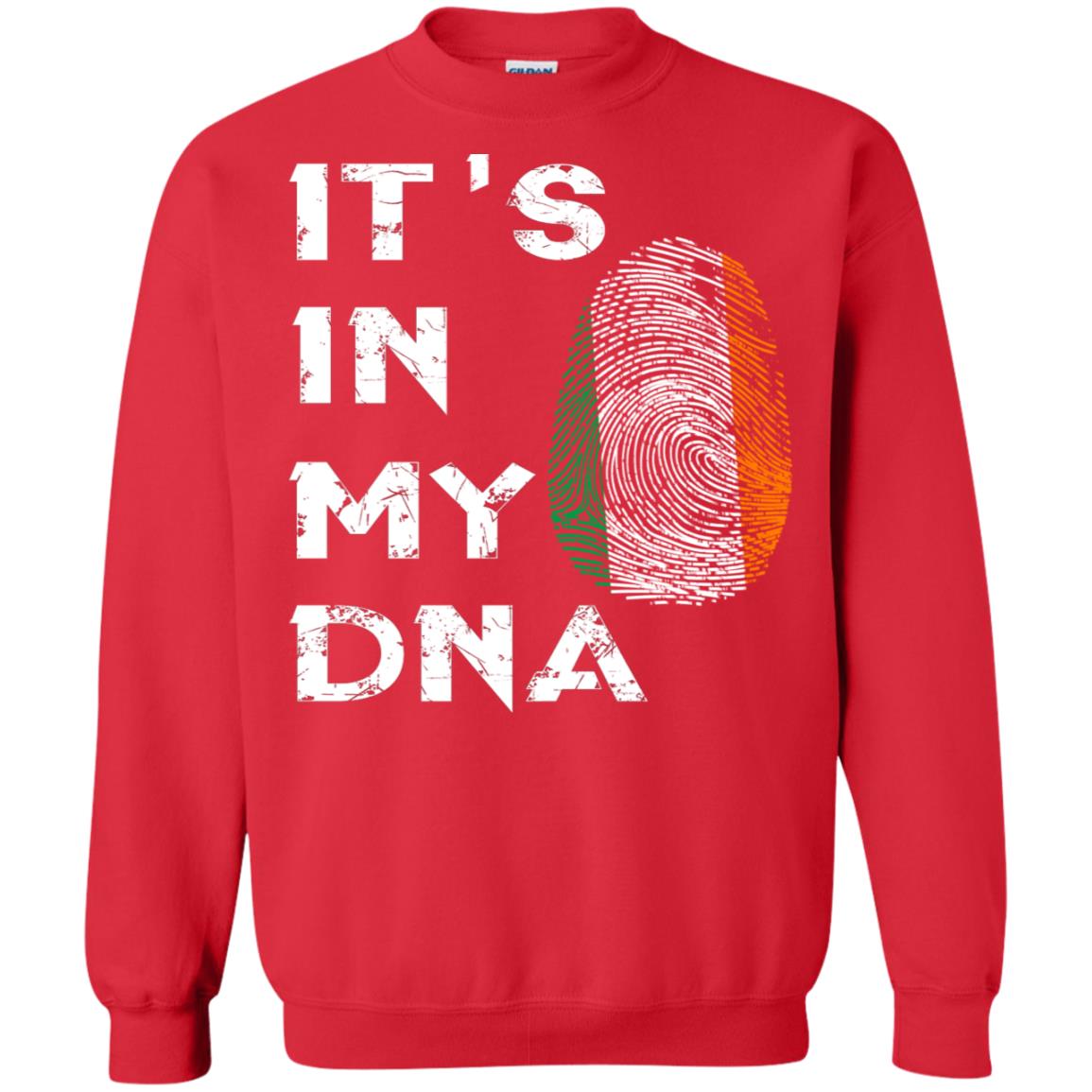 It's In My Dna Fingerprint Irish Ireland Gift Shirt Red