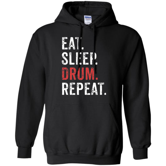 Drummer T-shirt Eat Sleep Drum Repeat Black