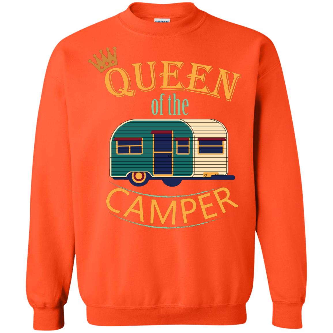 Queen Of The Camper Camping Lover Shirt Orange
