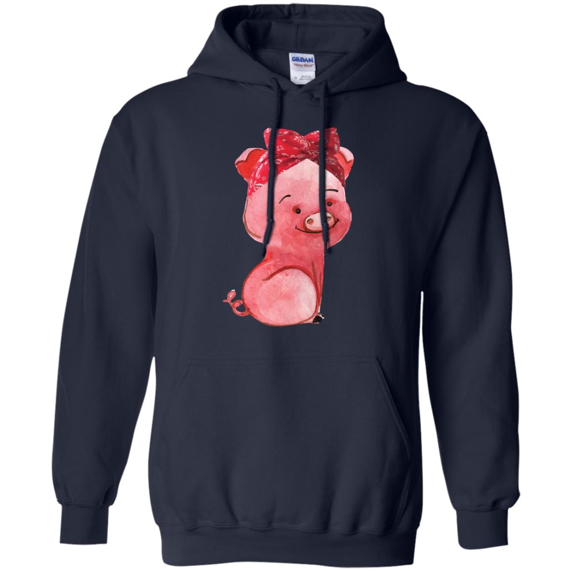 Pig Bandana Cute Pig Lovers Shirt For Girl And Women Navy