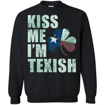 Kiss Me I_m Texish St. Patrick_s Day T-shirt Black