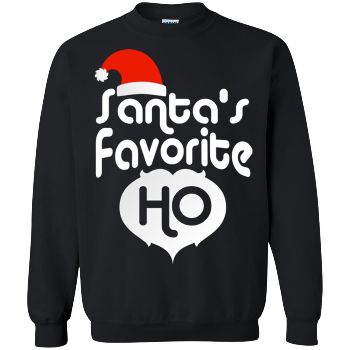 Christmas T-shirt Santa's Favorite Ho Black