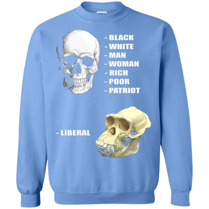 Funny Cool Skulls T-shirt Modern America Patriot Liberal Carolina Blue