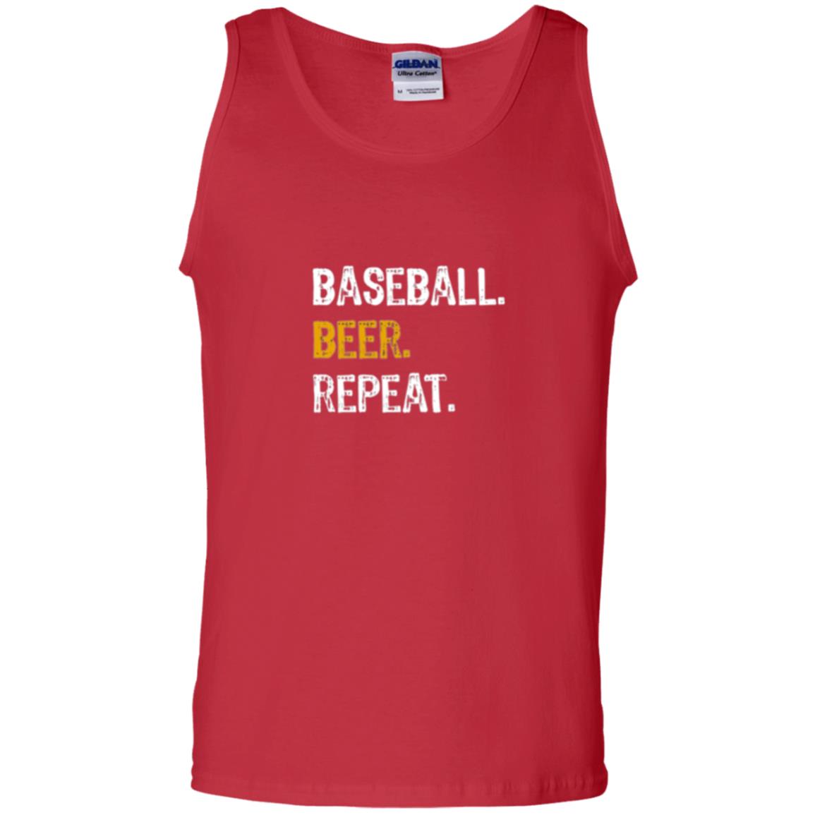 Baseball Beer Repeat Baseball Lover T-shirt Red