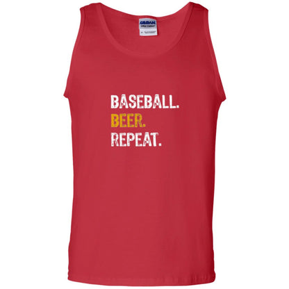 Baseball Beer Repeat Baseball Lover T-shirt Red