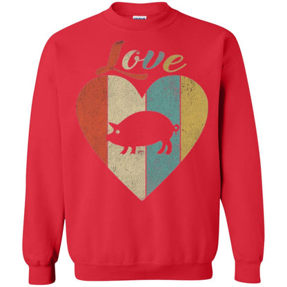 Beautiful Vintage Retro Pig Lover T-shirt Red