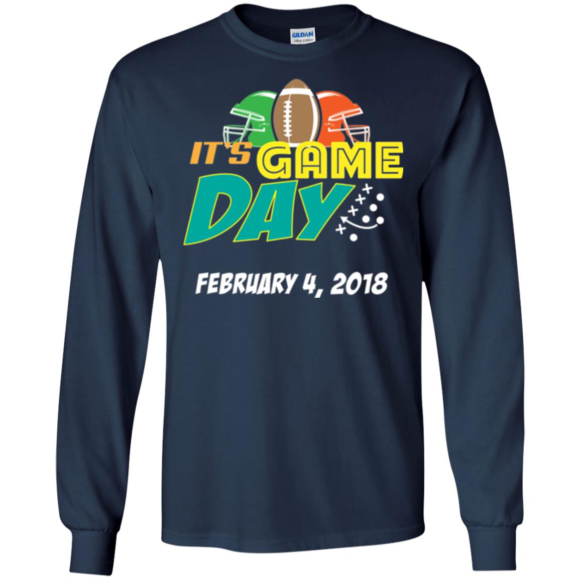 Football Lover T-shirt It_s Game Day February 4 2018 T-shirt Navy