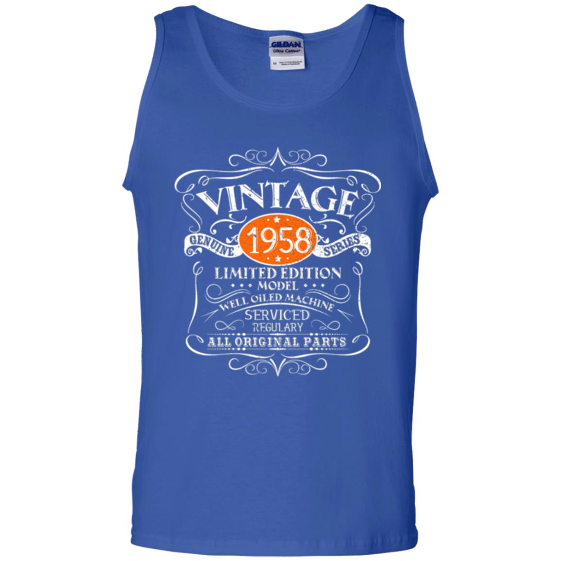 Vintage 60th Birthday T-shirt 1958 All Original Parts Royal