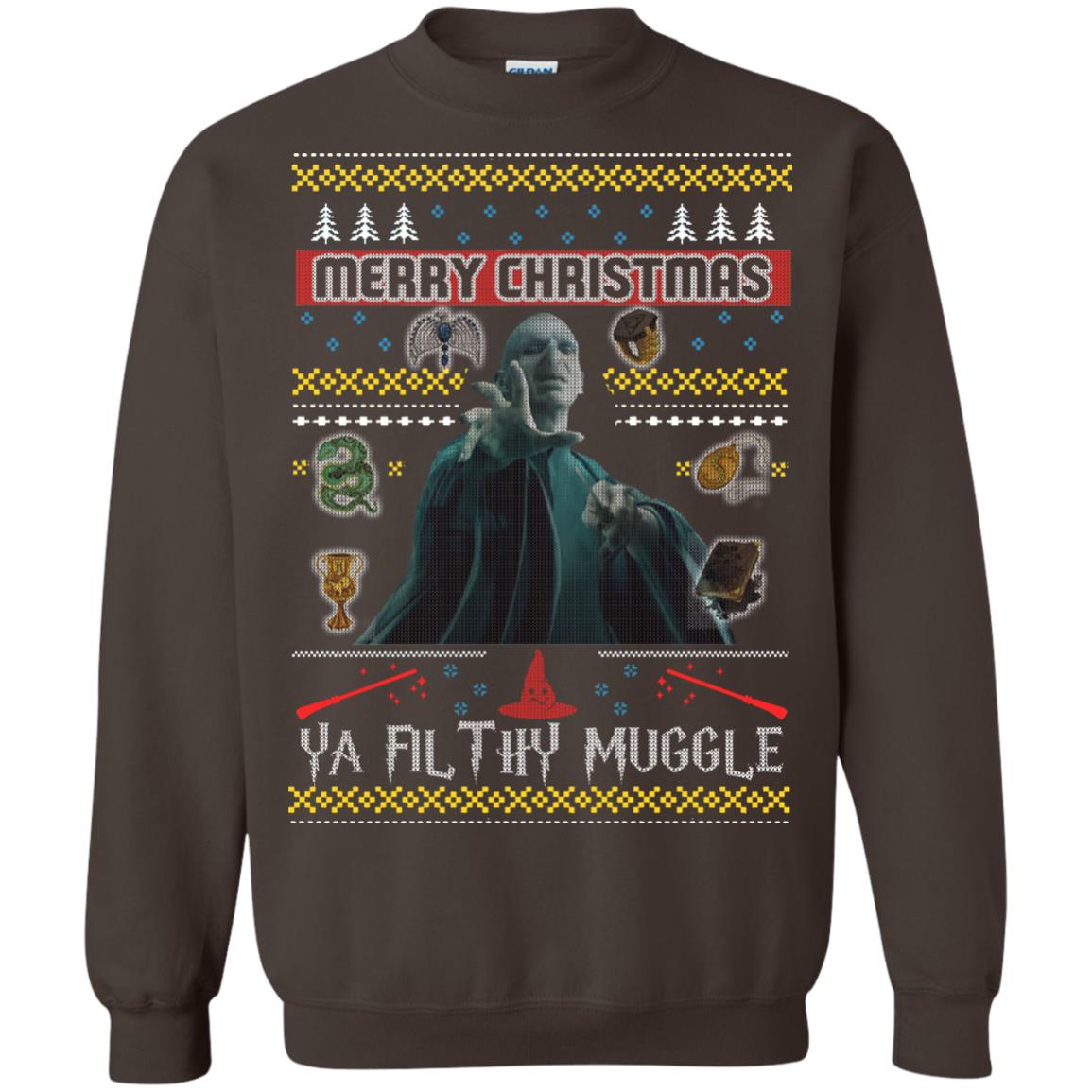 Merry Christmas Ya Filthy Muggle Harry Potter Fan T-shirt Dark Chocolate
