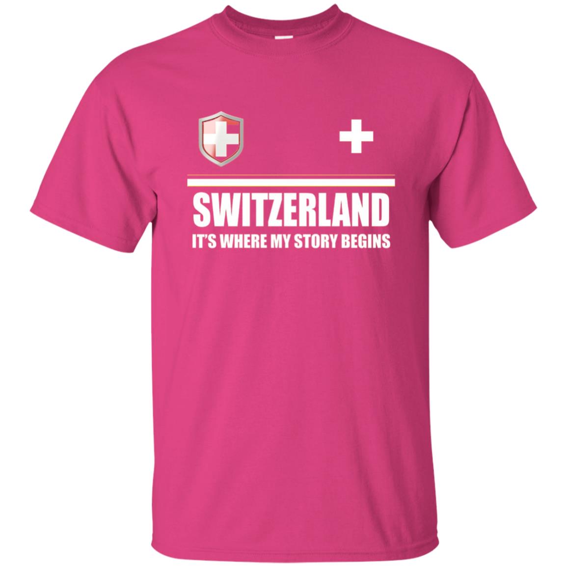 Swiss T-shirt Switzerland Flag T-shirt Heliconia