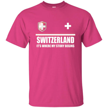 Swiss T-shirt Switzerland Flag T-shirt Heliconia