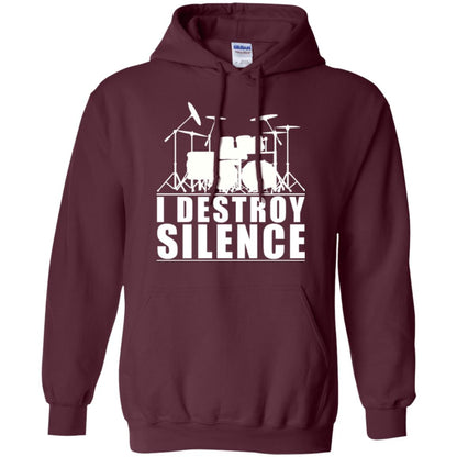 Drums Lover T-shirt I Destroy Silence Maroon