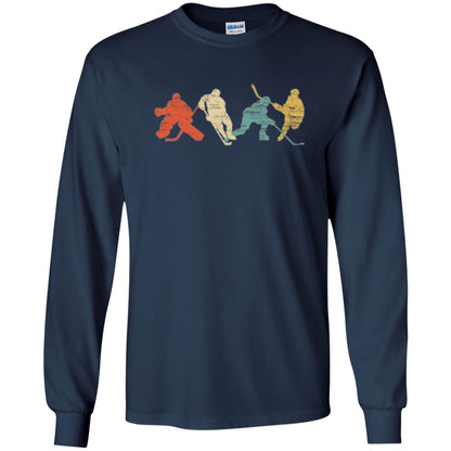 Classic Vintage Style Ice Hockey T-shirt Navy
