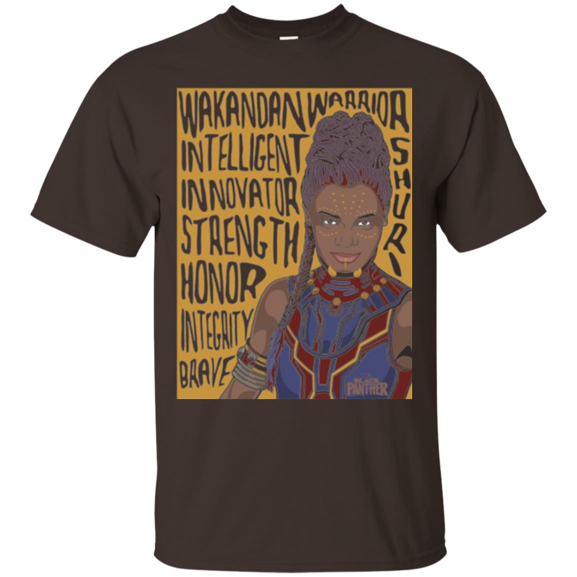 Black Panther Movie Shuri Word Art T-shirt Dark Chocolate