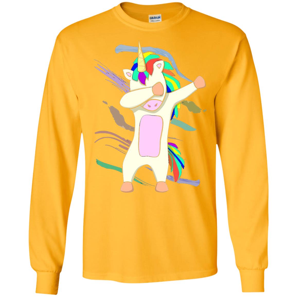 Magical Dabbing Unicorn Funny T-shirt Gold