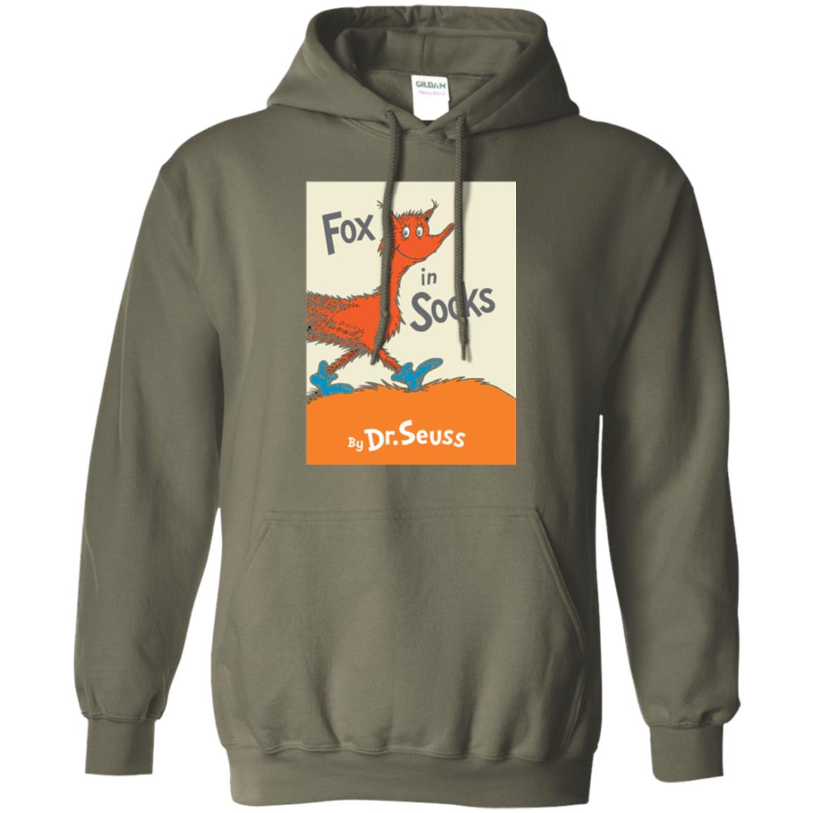 Dr. Seuss Fox In Socks Book Lover T-shirt Military Green