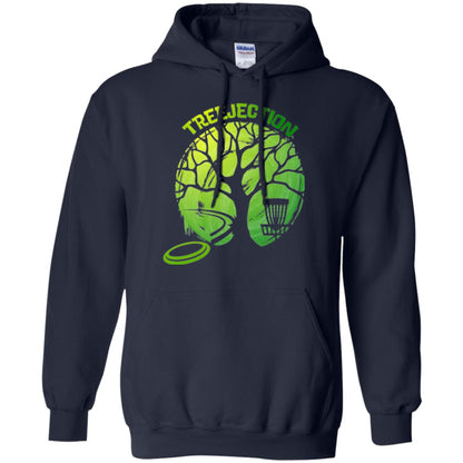 Funny Disc Golf T-shirt Treejection Navy