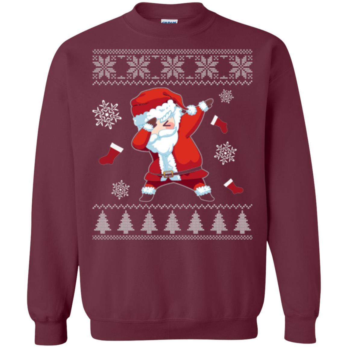 Christmas T-shirt Dabbing Santa Claus Maroon