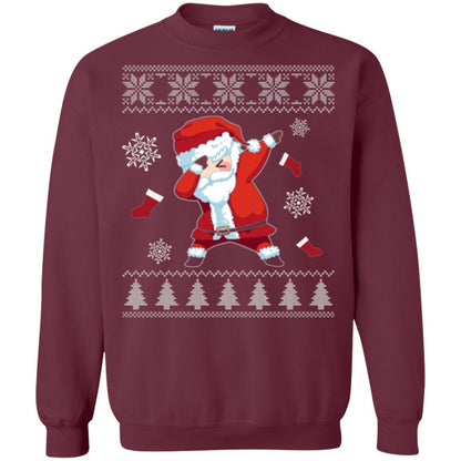 Christmas T-shirt Dabbing Santa Claus Maroon